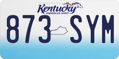 KY license plate 873SYM