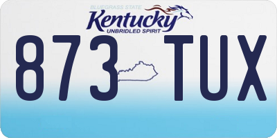 KY license plate 873TUX