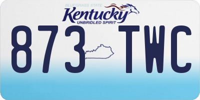 KY license plate 873TWC