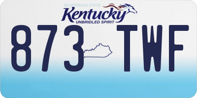 KY license plate 873TWF
