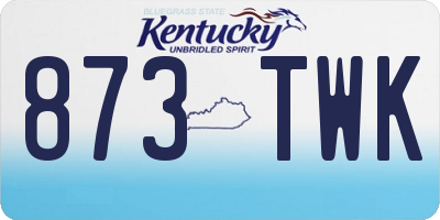 KY license plate 873TWK