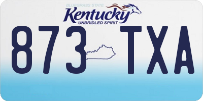 KY license plate 873TXA