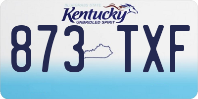 KY license plate 873TXF
