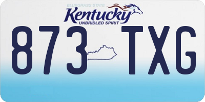 KY license plate 873TXG