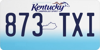 KY license plate 873TXI