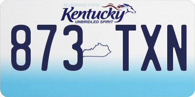 KY license plate 873TXN