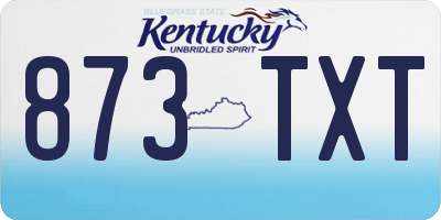 KY license plate 873TXT