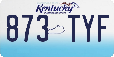 KY license plate 873TYF