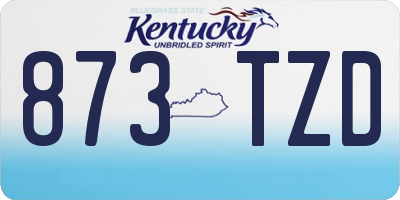 KY license plate 873TZD