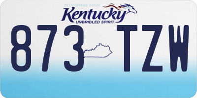 KY license plate 873TZW