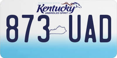 KY license plate 873UAD