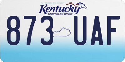 KY license plate 873UAF