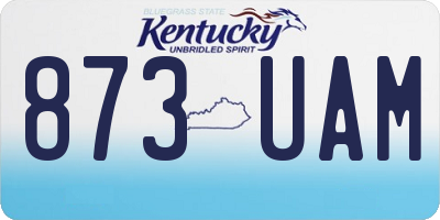 KY license plate 873UAM