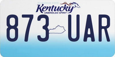 KY license plate 873UAR