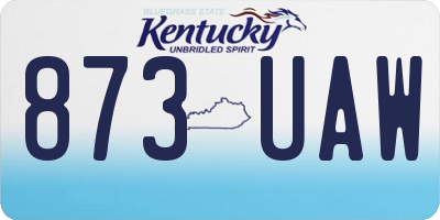 KY license plate 873UAW