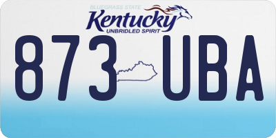 KY license plate 873UBA