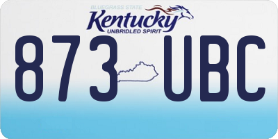 KY license plate 873UBC