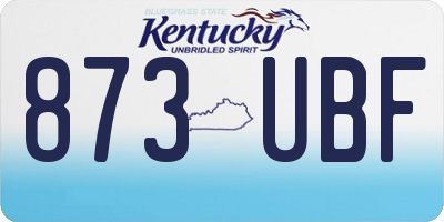 KY license plate 873UBF