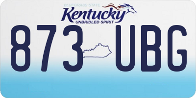KY license plate 873UBG