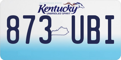 KY license plate 873UBI