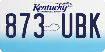 KY license plate 873UBK