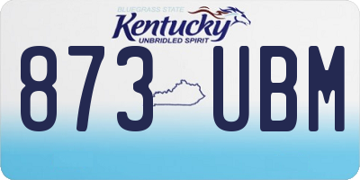 KY license plate 873UBM