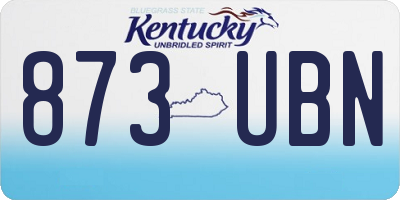 KY license plate 873UBN