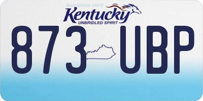 KY license plate 873UBP