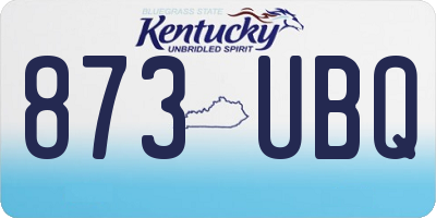 KY license plate 873UBQ