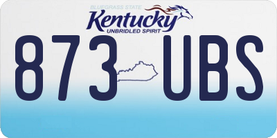KY license plate 873UBS