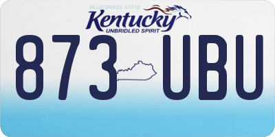 KY license plate 873UBU