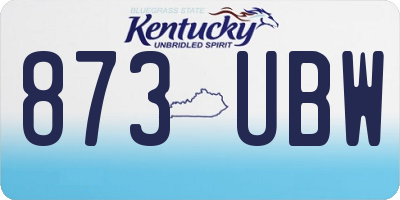 KY license plate 873UBW