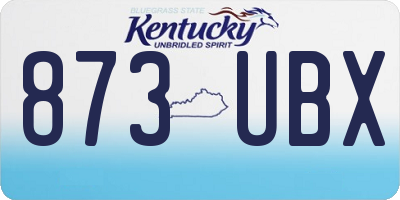 KY license plate 873UBX