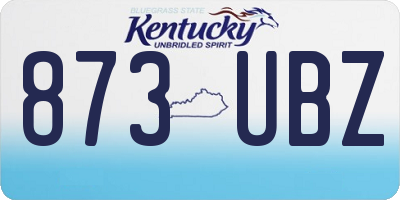 KY license plate 873UBZ