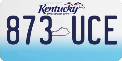 KY license plate 873UCE