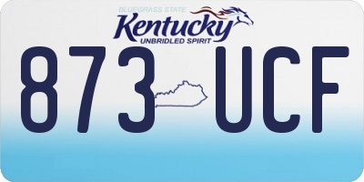 KY license plate 873UCF