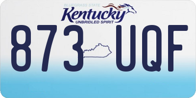 KY license plate 873UQF