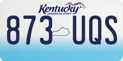 KY license plate 873UQS
