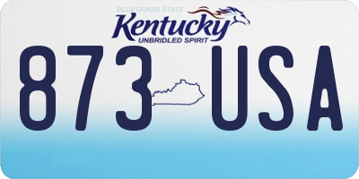 KY license plate 873USA