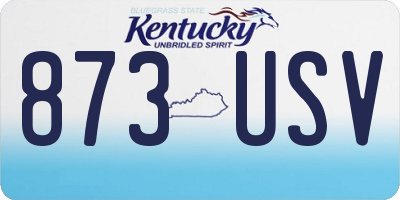 KY license plate 873USV