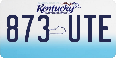 KY license plate 873UTE