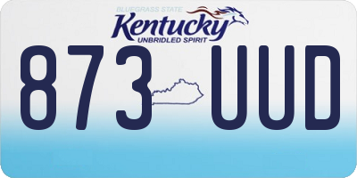 KY license plate 873UUD