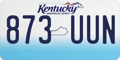 KY license plate 873UUN