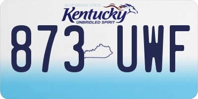 KY license plate 873UWF