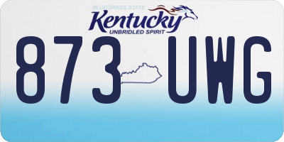 KY license plate 873UWG
