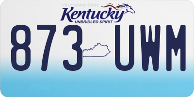 KY license plate 873UWM