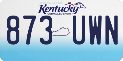 KY license plate 873UWN