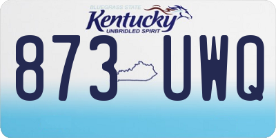 KY license plate 873UWQ