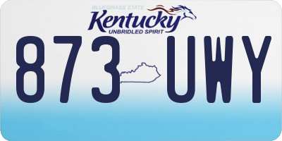 KY license plate 873UWY