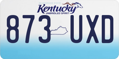 KY license plate 873UXD
